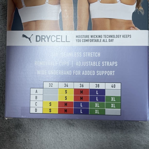 Puma Women's M Seamless Sports Bra White Lycra H0545 - Picture 5 of 5